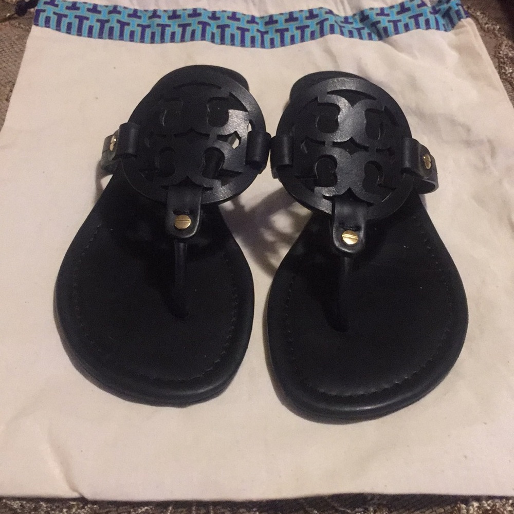 Tory Burch Miller Leather Black Sandal